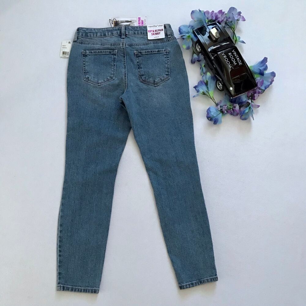 Vanilla Star NWT Rip and Repair Skinny Jeans Juniors/Women 9/29 - Picture 6 of 10